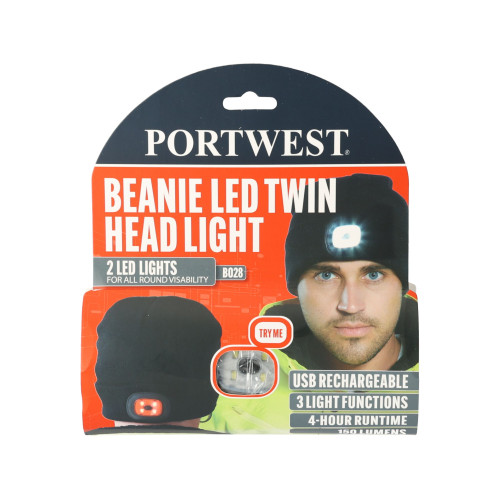 Ciepła czapka z dwiema lampkami LED Portwest - B028BKR - Portwest - 11