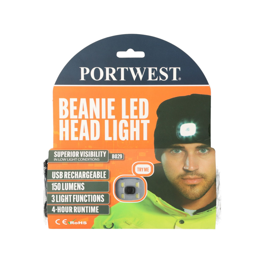 Ciepła czapka z lampką czołową LED Portwest - B029 - Portwest - 12