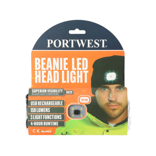 Ciepła czapka z lampką czołową LED Portwest - B029 - Portwest - 12