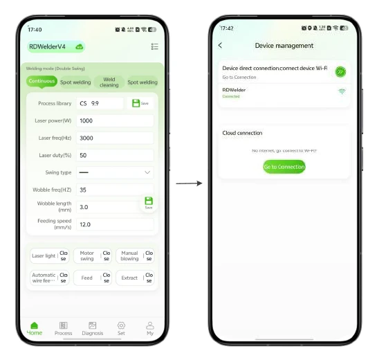 Ręczna spawarka i przecinarka laserowa Spartus Easy 1500 panel sterowania