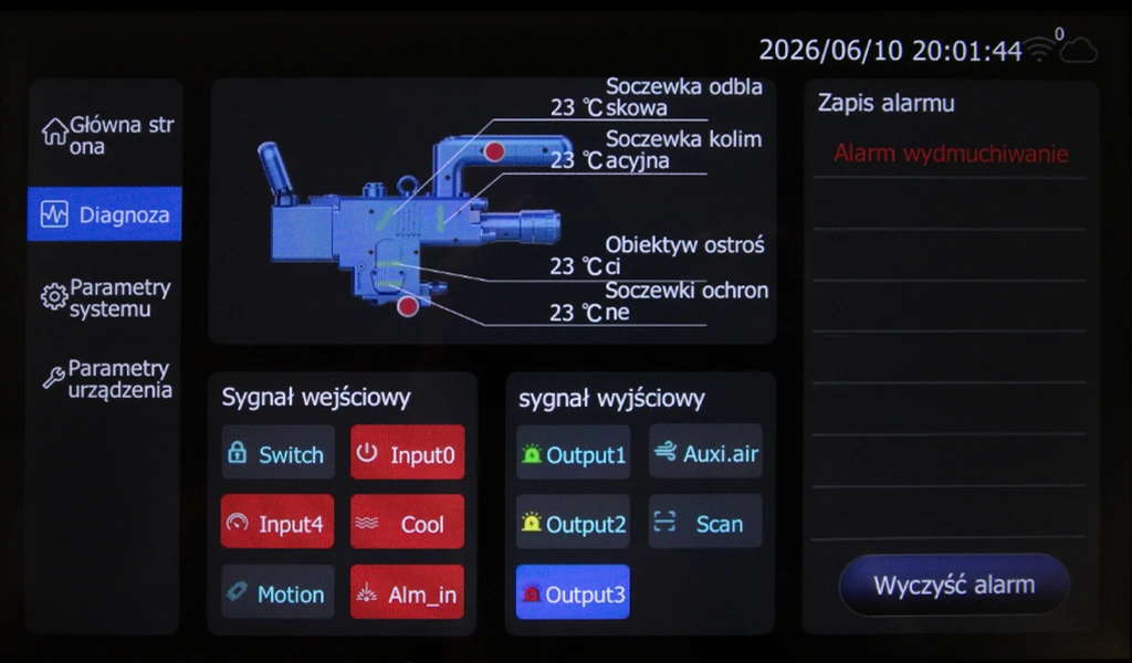 Ręczna spawarka i przecinarka laserowa Spartus Easy 1500 panel sterowania