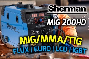 Spawarka Sherman MIG 200HD - migomat inwertorowy 3w1 MIG/TIG/MMA